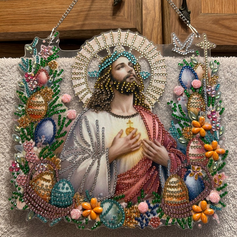COPY - Beaded Religious Art with Floral Accents The One